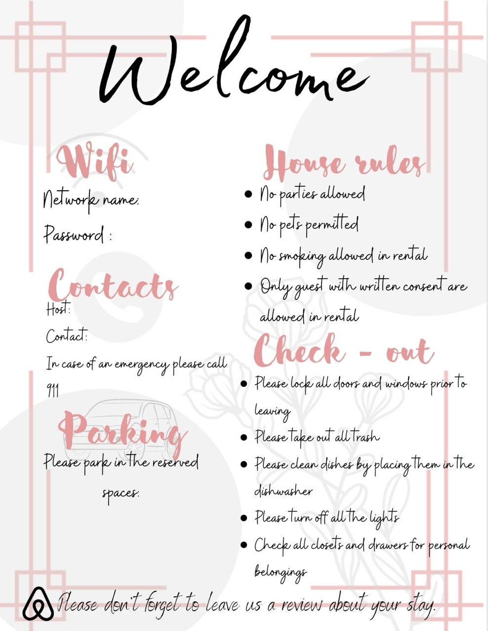 Airbnb Rules For Guests Template