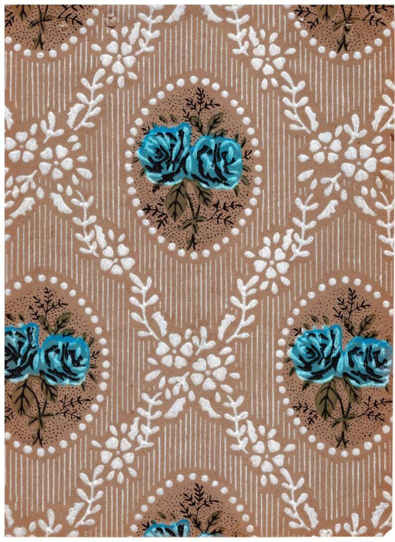 Vintage Print Hand Colored Wallpaper Catalogue Design Pattern Etsy