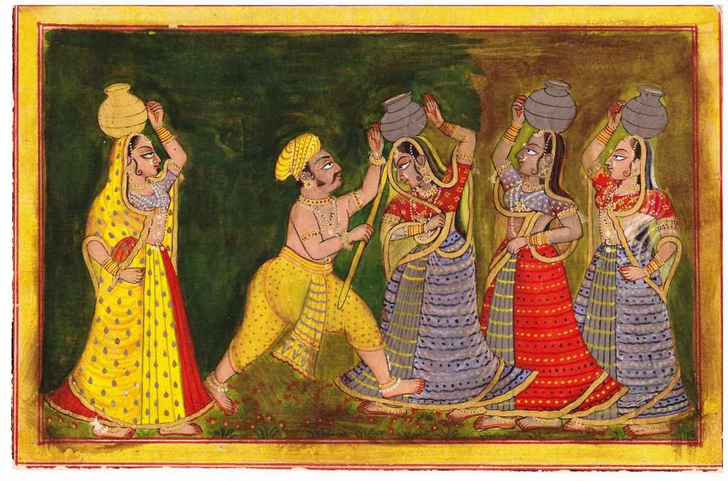 Vintage Old Ethnic Traditional Indian Miniature Folk Art Painting