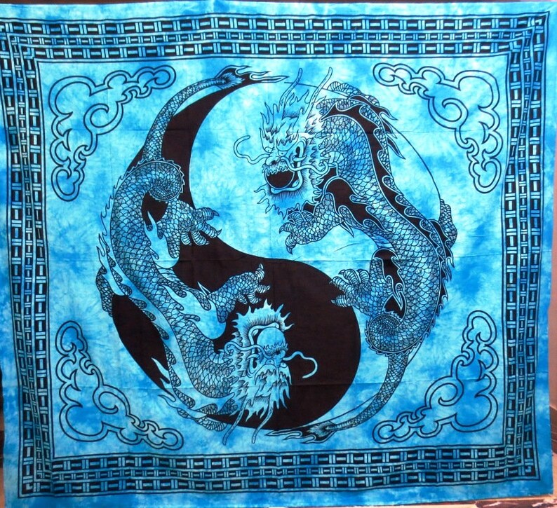 Tapestry Wall Hanging Mandala Dragon Yin Yang Printed Wall Decor Art ...