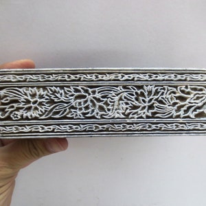 Indian Wood Hand Block Print Stamp Antique fine detailed carving border
