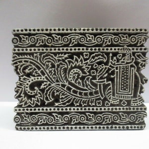 Indiano legno francobollo timbro tessile Stampa Tessuto Fine Dettagliato Elephant Design
