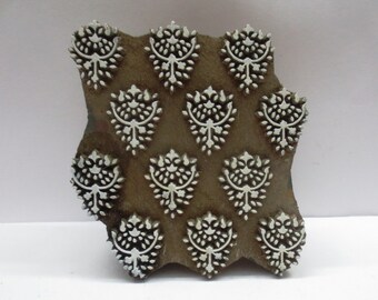 Vintage Indian wooden hand carved textile printing fabric block / stamp design pattern  STAMP UNIQUE DESIGN
