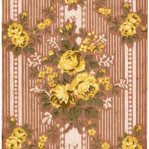 Vintage-Druck Handkolorierte Tapete Katalog Design Muster Muster No. 71 1950er Jahre Sammlerstück Home Decor