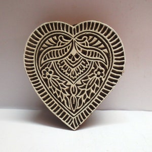 Heart Shape Wooden Block, Hand Carved Wood Stamp, Indian Printing Block,Textile Printing Block, Stamp Block, Indian Wood Stamp