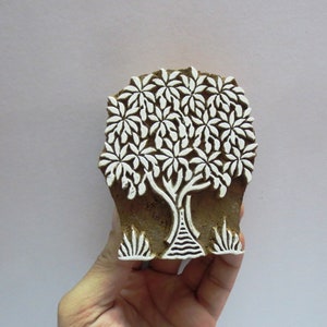 Francobollo a blocchi di legno dell'albero indiano, francobolli di legno intagliati a mano, timbro tessile, stampa a blocchi, design di henné, rottami di carte di prenotazione