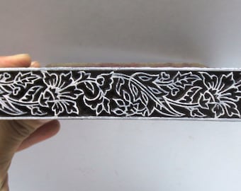 Fine floral carving detailed design border Indian Wood stamp, Border stamp, textile stamp, , wood stamps, craft stamp, clay & pottery stamp,