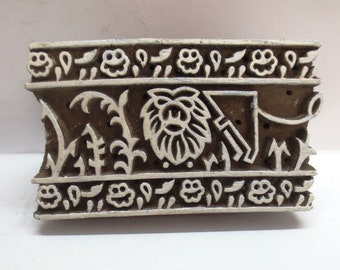 Blocs de timbre de frontière, art de bloc de bois, bloc d'impression de textile, timbre de poterie en inde de timbre en bois, approvisionnement d'impression de bloc, timbre sculpté à la main