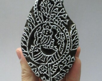 Indian Wooden Hand Carved Textile Printing On Fabric Block Stamp Vintage Pattern