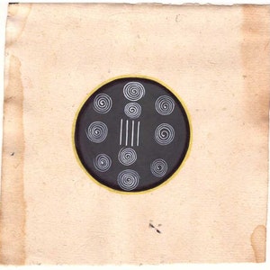 Indian Tantra Painting on old paper cosmic EGG painting of Abstract Symbol Shaligram representing lord Vishnu Spiral Life force energy