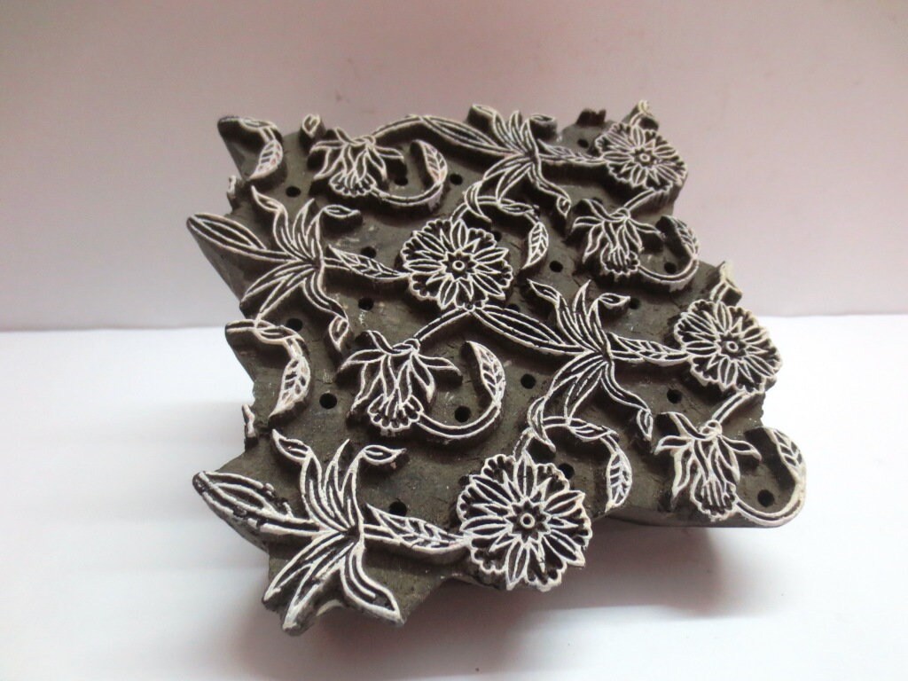 Wooden Stamp Block Indian Design Vintage Craft Wooden Block Etsy