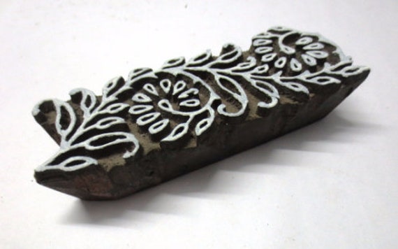 Indian Wooden Hand Block Print Stamp Ethnic Floral Border Strip - Etsy