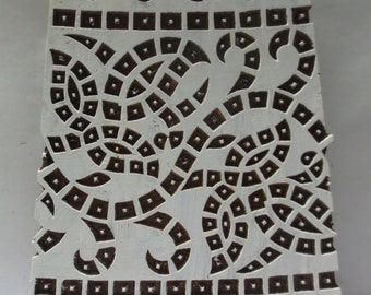 Vintage indian wooden hand carved textile printing on fabric block / stamp vintage tool carving design print pattern  UNIQUE DESIGN LARGE