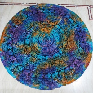 Round Beach Towel Mandala Elephant tapestry Hippie Beach Sheet Mandala