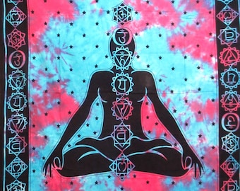 7 Chakra healing tapestry wall hanging curtain yoga hippie trippy boho