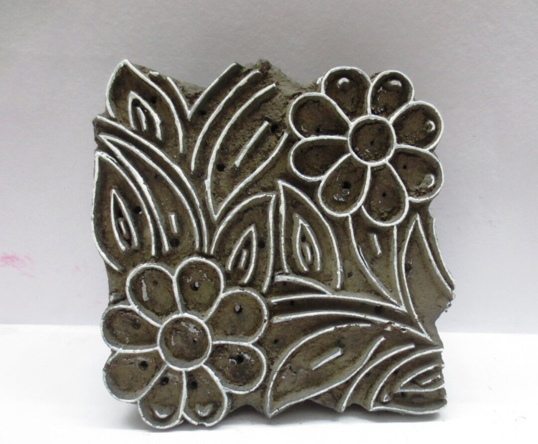 Wooden Block Stamps Hand Carved Textile Printing on Fabric / Stamp Tool
