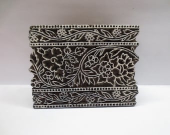 Indian printing wooden blocks hand carved textile printing fabric block stamp unique carving print UNIQUE FLORAL ART