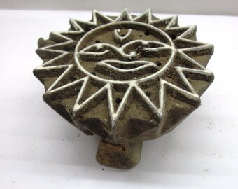 【国産】 Wooden Hand Printer Block Fabric Heena Clay Textile Carved 財布・ケース・小物入れ