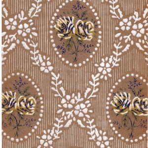 Vintage Print Hand Colored Wallpaper Catalogue Design Pattern Sample no. 31 1950&#39;s collectable Home Decor
