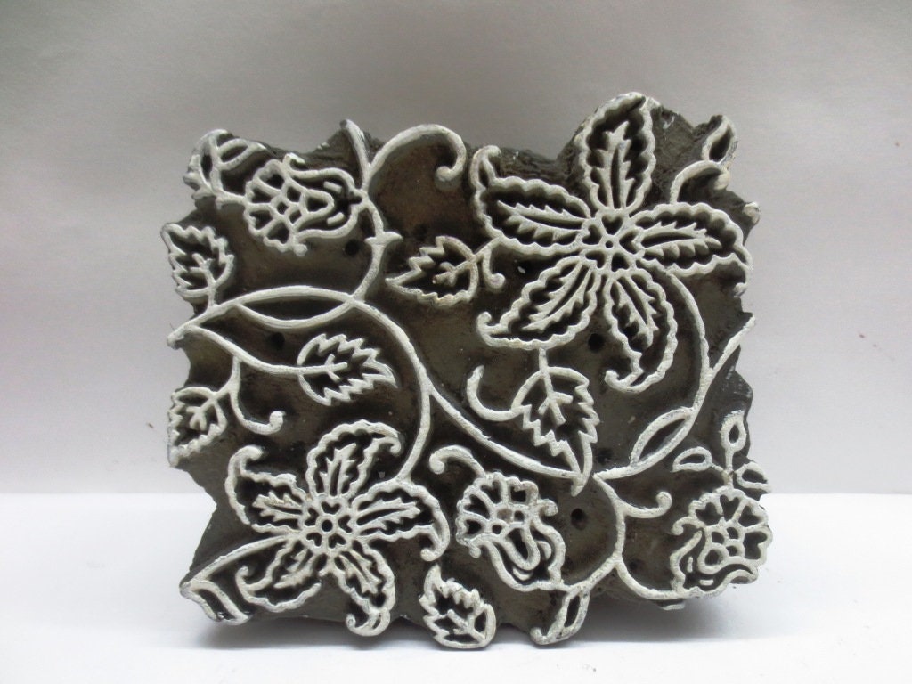 Antique Textile Block Stamp, Vintage floral motif design Printing Block,Apparel Fabric Wooden Art,Traditional Printing Wooden Stamp