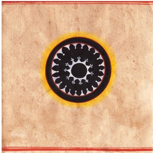 Tantra Malerei auf altem Papier Indische spirituelle Kunst kosmische Energie Kunst spirituelle tantrische Zeichnung, die Tattwa Mandala darstellt