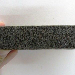 Indian Wooden Hand Carved Textile Printing Fabric Block Stamp Fine Border