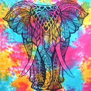 Multi Color Elephant Mandala Tapestry Wall Hanging Indian Tapestry Hippie Dorm Decor Bedspread Tapestries Cotton Bed Sheet
