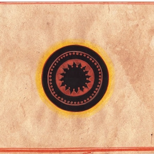 Tantra Malerei auf altem Papier Indische spirituelle Kunst kosmische Energie Kunst spirituelle tantrische Zeichnung, die Tattwa Mandala SHALIGRAM darstellt