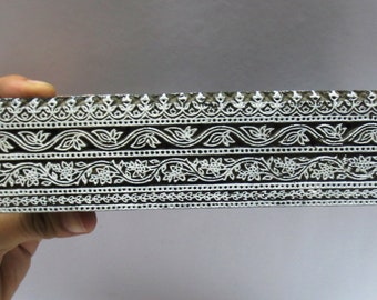 Fine floral carving detailed design border Indian Wood stamp, Border stamp, textile stamp, , wood stamps, craft stamp, clay & pottery stamp