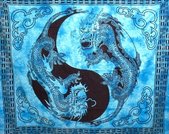 Tapestry Wall Hanging Mandala Dragon Yin Yang Printed Wall Decor Art bohemian Wall Hanging Tapestry Table Cover Dorm Decor White Wall Art