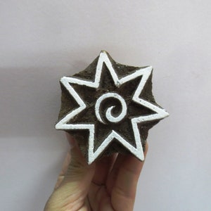 Star Pattern Printing Block, Fabric Printing, Indian Wood Block, Hand Carved Printing Block, Textile Stamp, Wooden Stamp