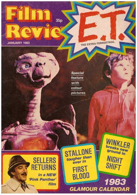 Film Review Magazine Jan 1983 E.T the Extra Terrestrial, Sellers Returns in  A New Pink Panther Film, First Blood, Night Shift - Etsy