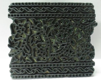 Unique Tribal art pattern Indian wooden hand carved textile printing on fabric block / stamp vintage pattern ethnic Indian tribal design