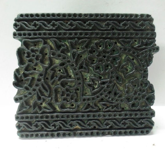 Vintage Style Vintage Wood Block Stamp Bottle Opener Hand Carved Textile Print Block Wooden Handle Iron Opener