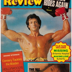 Film Review Magazine June 1982 The Italian Stallion Rides Again in Rocky 3, The Sex Kitten From Chipping Norton , Connery Tackles The Maiden