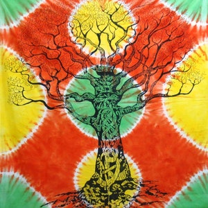 Tie Dye Tree Of Life Cotton Tapestry Wall Tapestry Wall Hanging Mandala Tapestry Hippie Tapestry Tapestry Mandala Bohemian Indian Tapestry