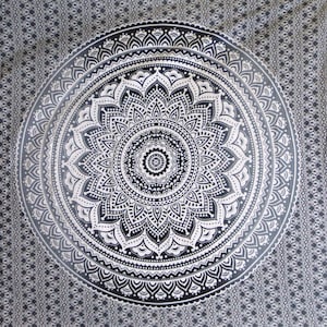 Mandala Bed Sheet, Bohemian Tapestry Bedding, Bedspread Flat Sheet, Beach Throw Blanket, Boho Decor Hippie