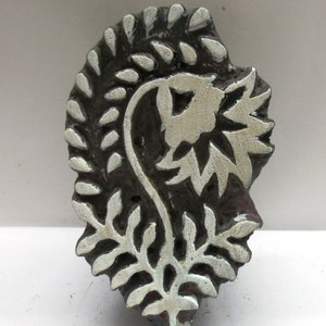 Fair Trade Floral Design Carved Indian Wooden Printing Block Stamp New Year Gift