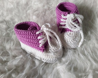 gehäkelte Babyschuhe 0-6 Monate / Neugeborenen Schuhe / Babysocken / Sneakers