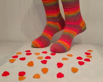 38/39 handgestrickte kuschelige warme FarbenFrohe Socken