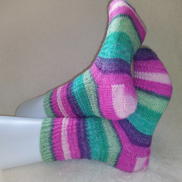 42/43 handgestrickte kuschelige warme FarbenFrohe Socken