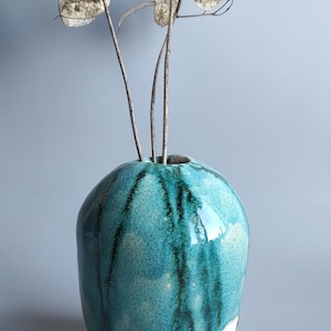 Ceramic vase, Japanese ceramics, handmade ceramics,gift,marine,blue vase,white vase,abstract,home decor, flower vase,ball, oriental ceramics