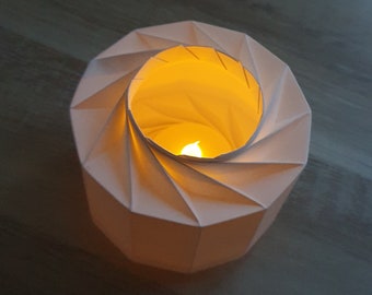 Windlicht Origamideko Mitbringsel Papierlicht Wohndeko Geschenk Laterne Kerzenhalter für LED-Licht