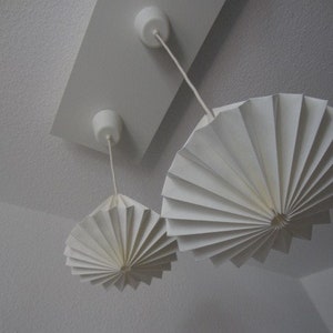 Origami lamp, paper lamp, folded lampshade, white paper lampshade, origami light image 4