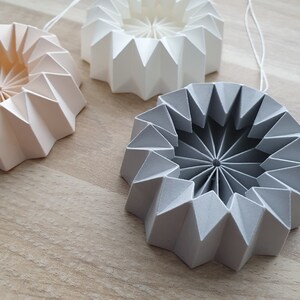 Decoración de papel flor de origami conjunto de 3 colgantes de papel decoración del hogar decoración de ventanas decoración colgante imagen 4