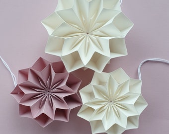 Papierdeko Origamiblüte 1 Set Papieranhänger Wohndeko Fensterschmuck rosa Hängedekoration