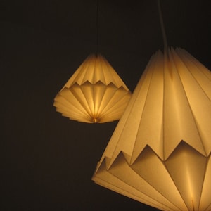 Origami lamp, paper lamp, folded lampshade, white paper lampshade, origami light image 5