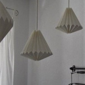 Origami lamp, paper lamp, folded lampshade, white paper lampshade, origami light image 6