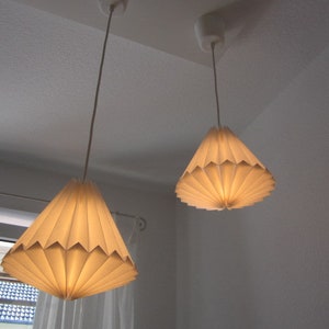 Origami lamp, paper lamp, folded lampshade, white paper lampshade, origami light image 1
