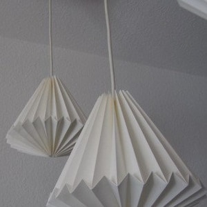 Origami lamp, paper lamp, folded lampshade, white paper lampshade, origami light image 3